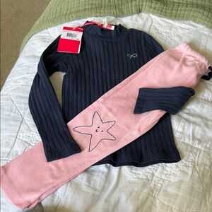 Kids Matching Set - Navy and Pink Star Outfit